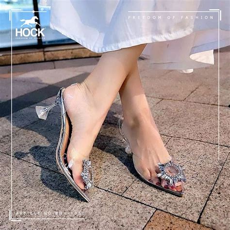 Shop Cinderella Glass Sandals Sliver Online Hock