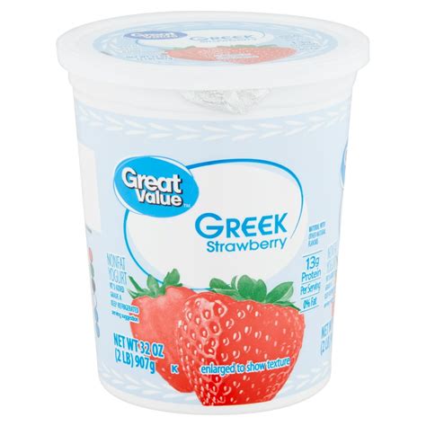 Great Value Greek Strawberry Nonfat Yogurt 32 Oz