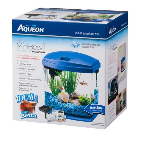 Aqueon Minibow Blue Led Desktop Fish Aquarium Kit Petco