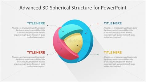 5 Steps Segmented Diagram Design 3d Sphere Slidemodel