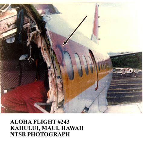 After the climb in the forward fuselage broke off a piece area of the upper hull. Aloha airlines flight 243 flight attendant. It's been 30 ...