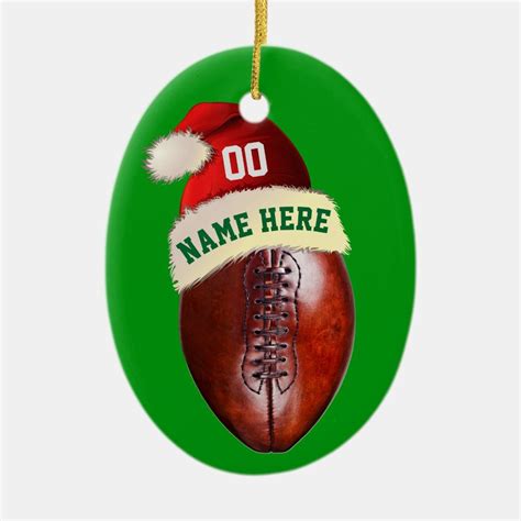Personalized Football Christmas Tree Ornaments Zazzle Com Football