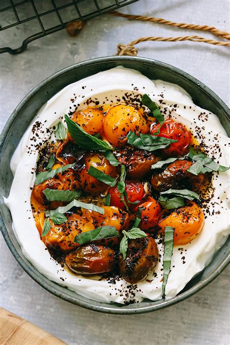 Ottolenghis Charred Roasted Cherry Tomatoes With Cold Yogurt Joanne