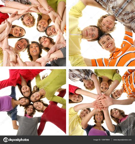 Group Of Smiling Happy Teenagers Stock Photo By ©shmeljov 130678904