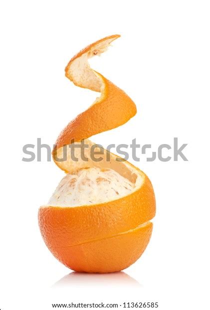 Orange Peeled Spiral Skin Isolated On Stock Photo 113626585 Shutterstock