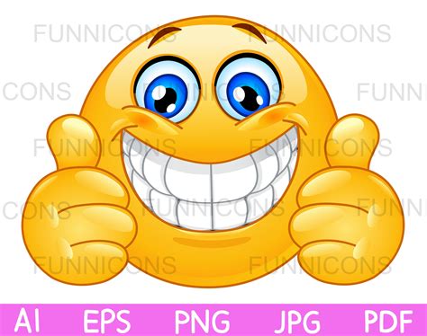 Cartoon Smiley Faces With Thumbs Up