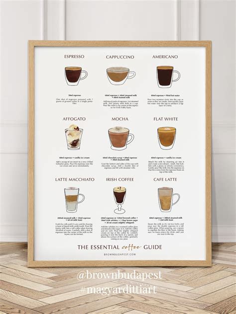 Coffee Guidecoffee Infographiccoffee Postercoffee Watercolor Wall