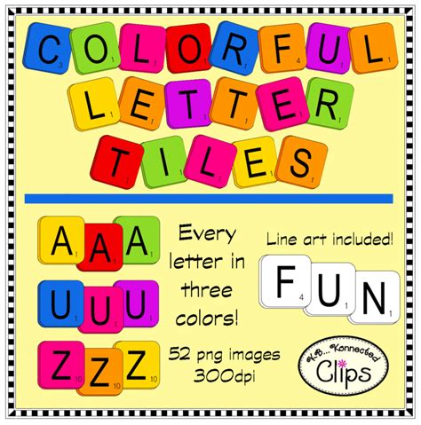 Colorful Scrabble Inspired Letter Tiles