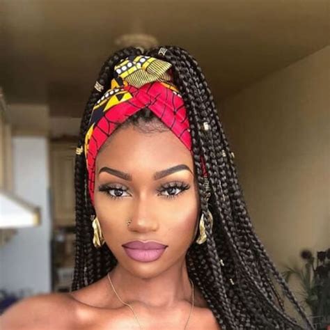 The style features individual plaits, which are created by sectioning off hair into small squares and braiding from the roots. 50 Creative & Colorful Braid Hairstyles with Weave | All ...