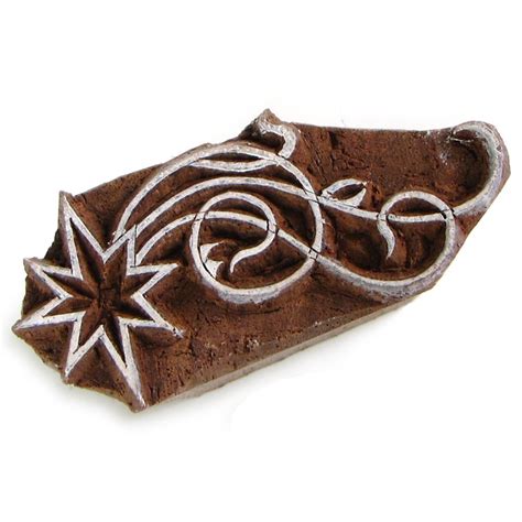 Stamping Star Solid Wood Block Ink Stamp 2in Handmade From Recycled