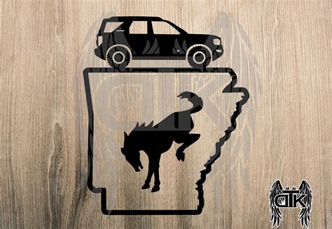 Bronco Riding On Arkansas Decal Ford Bronco Silhouette Decal Etsy