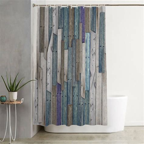 3d Printed Board Pattern Waterproof Shower Curtain Polyester Eco