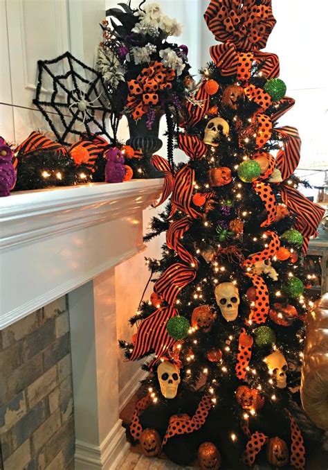 A Halloween Tree And Mantel Celebrate And Decorate Halloween Tree