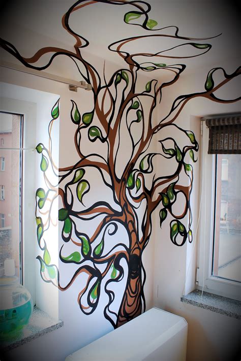 Cool Painted Tree Wall Murals References