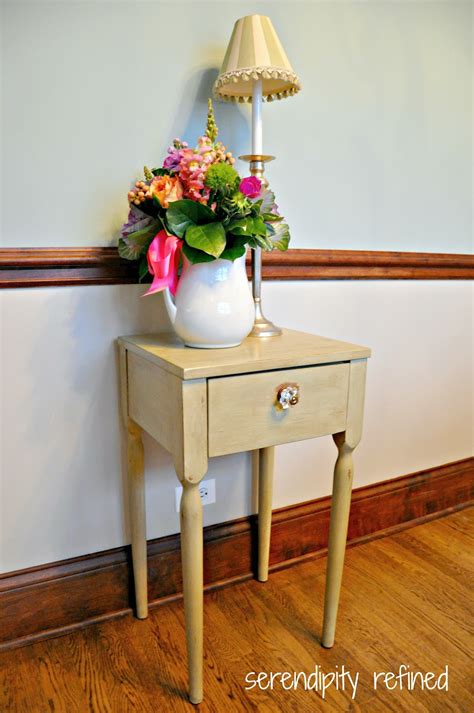 A green end table with antique glaze. Serendipity Refined Blog: Side Table Makeover {Painted ...