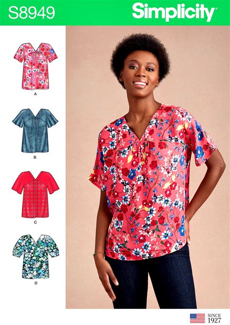 Sewing Pattern Womens Blouse Pattern Pullover Top Pattern Easy