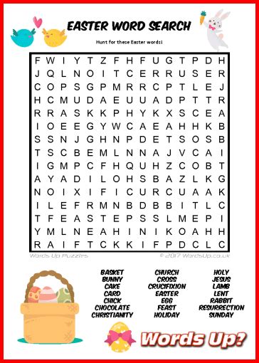 Words Up Easter Word Search