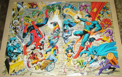Marveldc Connecting Poster Set By John Byrne X Men Justice League