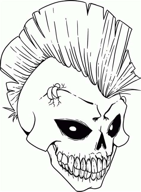 Scary Skull Coloring Pages At Free Printable