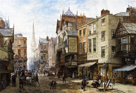 Louise Rayner Chester The Cross Looking Towards Watergate Street