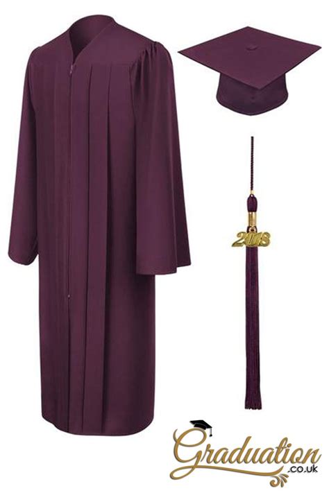 Maroon High School Cap Gown And Tassel Includes Matching Maroon