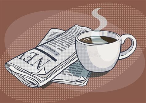 Newspaper With A Cup Of Coffee Stock Vector Illustration Of Paper