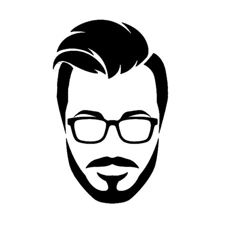 A Black And White Silhouette Of A Mans Face With Glasses Beard And