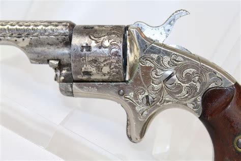 Colt Engraved Open Top 22 Rimfire Revolver Antique Firearms 002