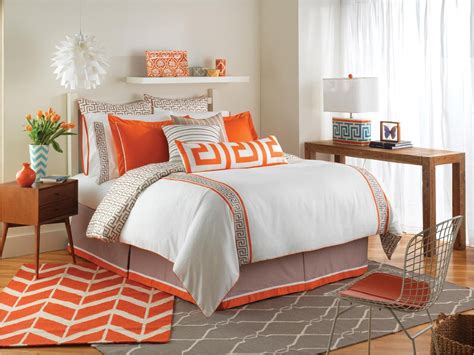 Ever lasting | orange bedding set orange duvet cover burnt orange bed set queen bedding set king bedding set orange bed set. Orange and Grey Bedding Sets