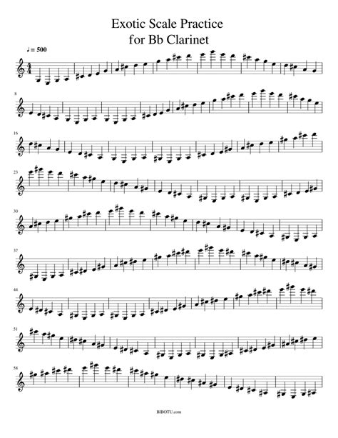 Bb Exotic Scale Practice For Bb Instrmnts Clarinet Sheet Music For