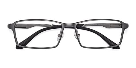 Gunmental Wide Magnesium Alloy Rectangle Eyeglasses Cx6287