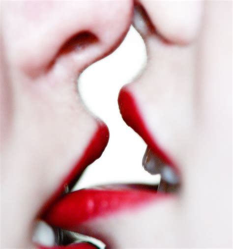 Lips Meeting Lesbians Kissing New Nail Polish Lip Biting Dark And