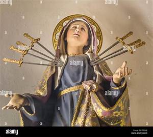 Details Of The Seven Sorrows Of The Blessed Mary Stock Photo