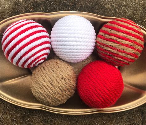 Red Jute And Rope Bowl Fillers Christmas Vase Fillers Etsy In 2020