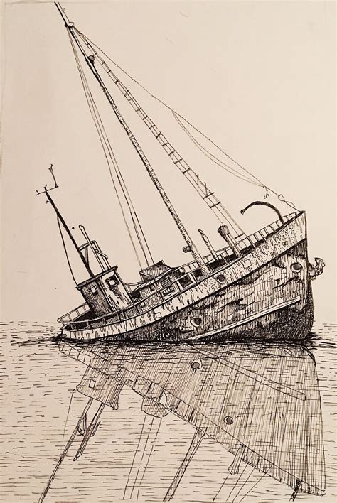 Sinking Ship Drawing At Explore Collection Of