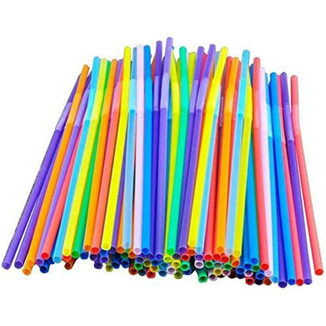 long drinking straws 100 pack 10 2 inches individual package disposable flexible plastic