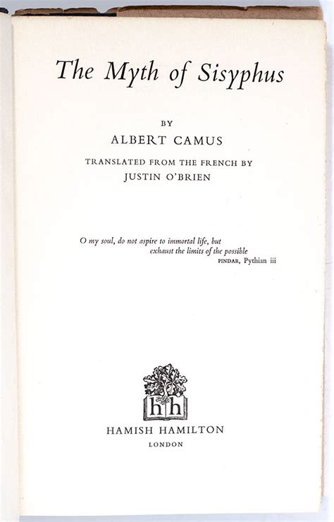 The Myth Of Sisyphus Albert Camus First Edition Rare