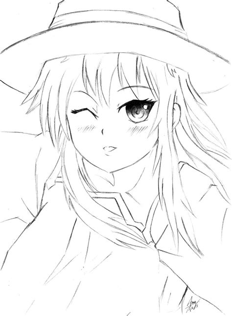 Simple Anime Girl Sketch By Yusufisazis On Deviantart