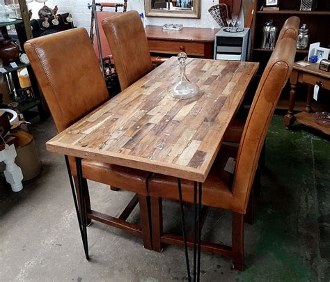 Modern Rustic Industrial Style Dining Table From Reclaimed Wood In