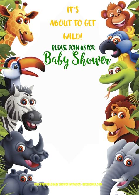 Free Safari Baby Shower Invitation Templates Download Hundreds Free