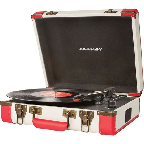Portable, usb enabled vintage themed turntable, takes you to yesteryear, while playing crystal clear vinyl music, with its 3 player speeds and portability factor, it will definitely remind you of simpler times, and enchant you with the best vinyl. Crosley Radio Executive Portable Turntable with USB CR6019A-RE