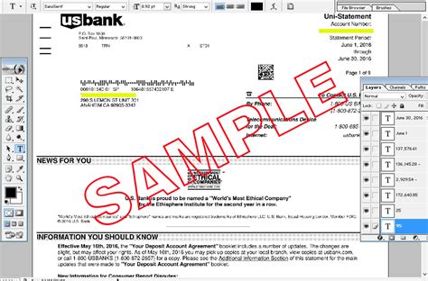 You can get it either online or through the mail. Bank Statements - Novelty Document USA
