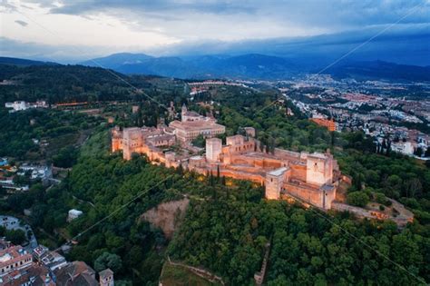Granada Alhambra Aerial View At Night Songquan Photography