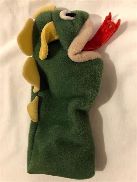 Vintage Baby Einstein Legends Lore Bard Green Dragon Bath Hand Puppet