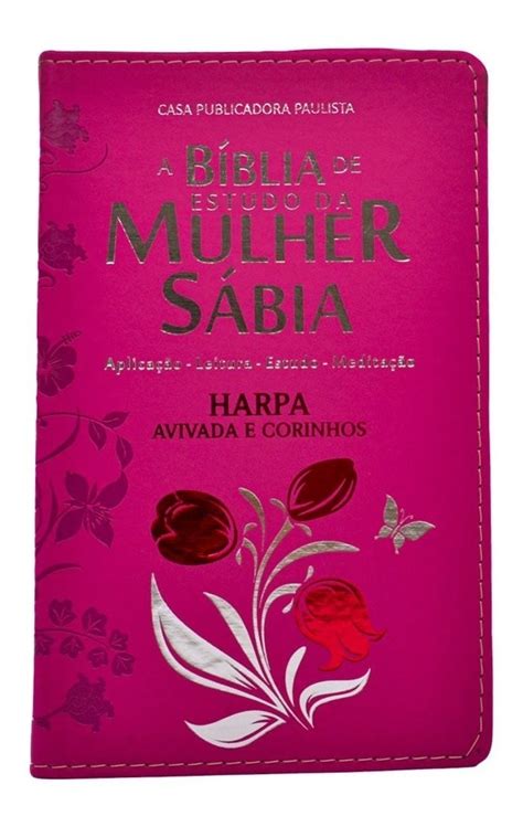 B Blia De Estudo Da Mulher Sabia Letra Grande Harpa Rosa Mercado Livre