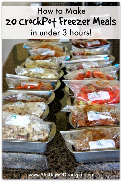 20 slow cooker freezer meals in less than 3 hours 365 days of slow cooking and pressure cooking