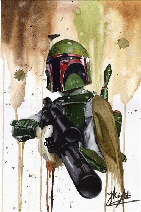 Boba Fett Star Wars Watercolour By Jknightart On Deviantart