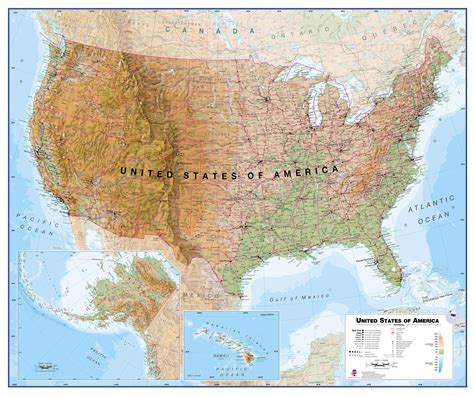Usa Physical Map United States Wall Maps Us Map Map Hot Sex Picture