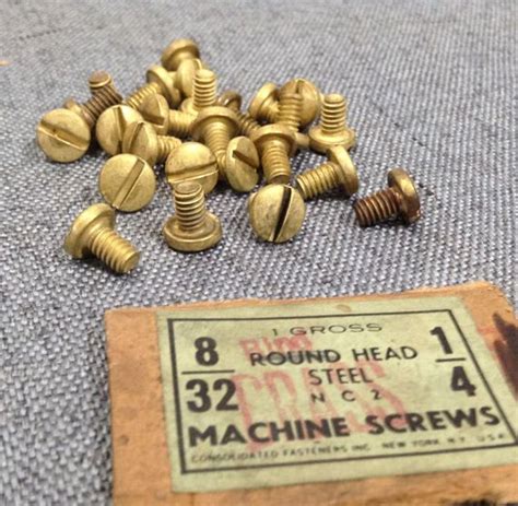 Lot Of 25 Tiny Brass Machine Screws Vintage New Old Stock Etsy