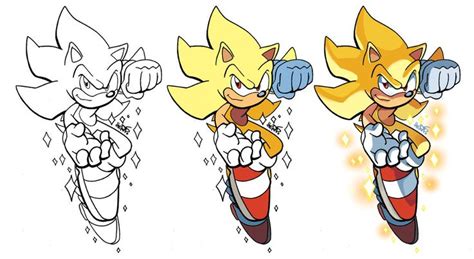 Inks To Colors Super Sonic By Herms85 On Deviantart